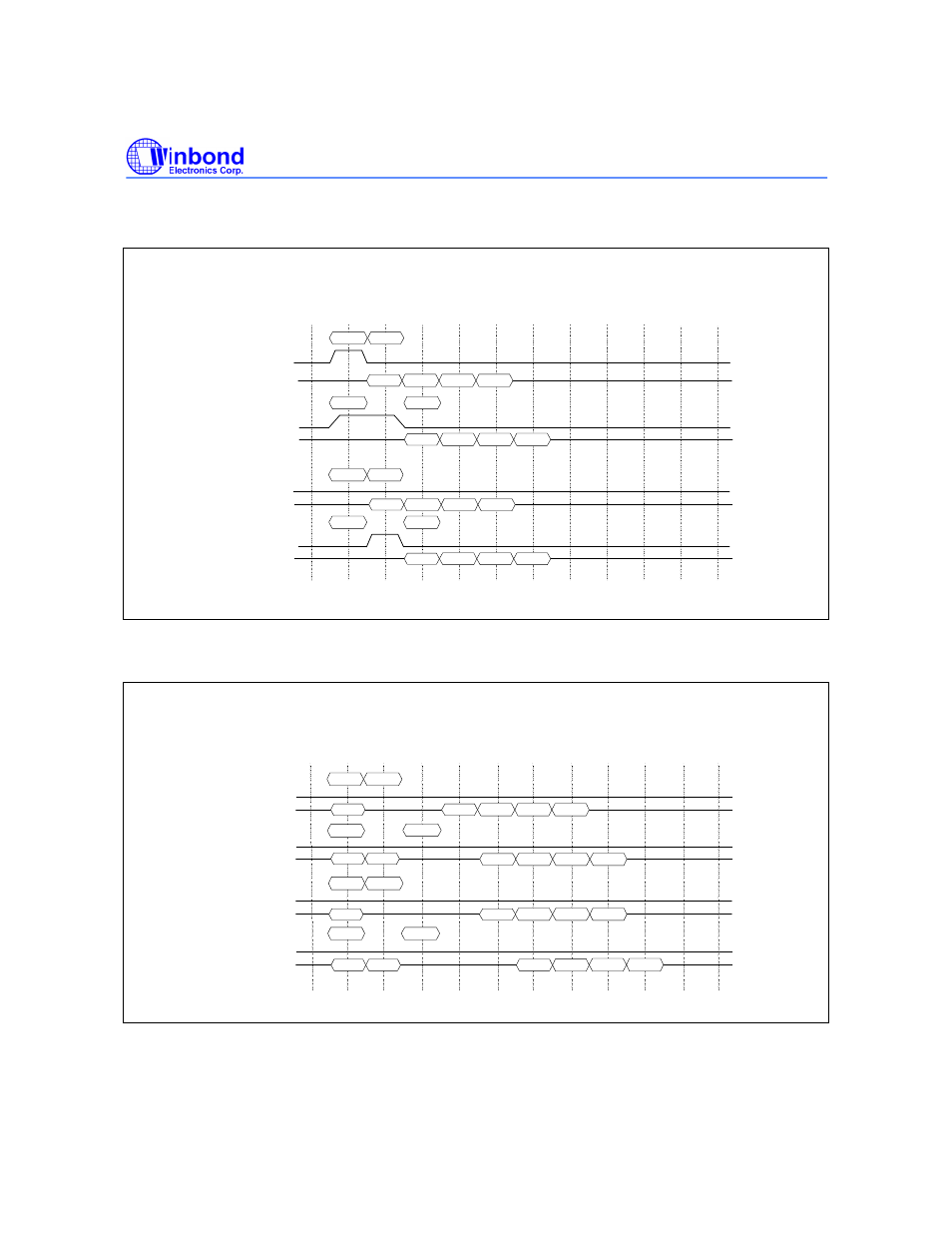 Timing chart of read to write cycle, Timing chart of write to read cycle | Rainbow Electronics W9825G6CH User Manual | Page 36 / 43
