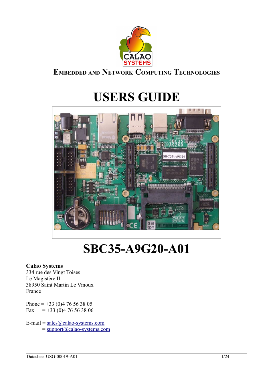 Rainbow Electronics SBC35-A9G20-C11 User Manual | 24 pages