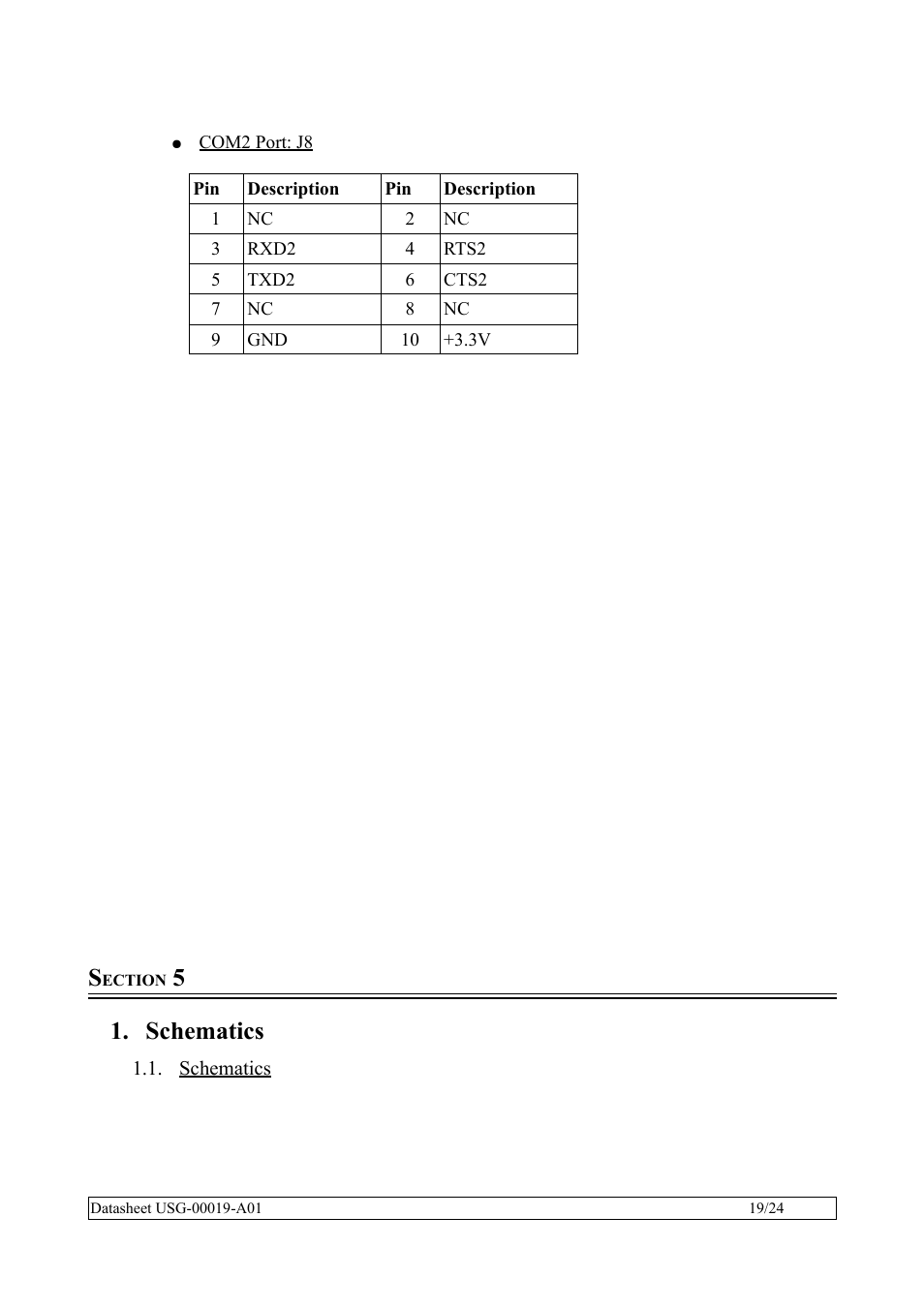 Section 5, Schematics | Rainbow Electronics SBC35-A9G20-C11 User Manual | Page 19 / 24