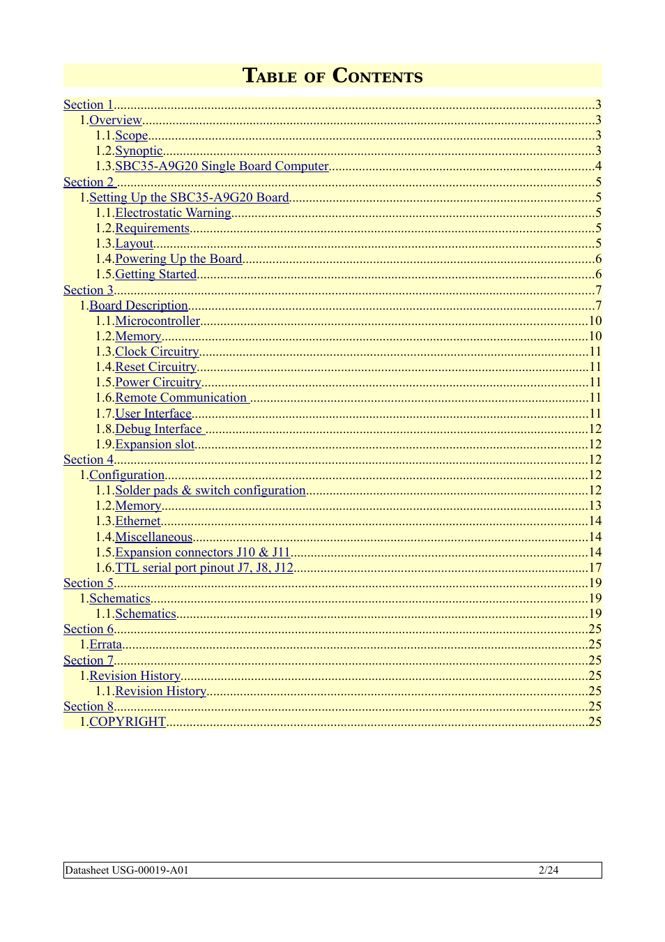 Rainbow Electronics SBC35-A9G20-C11 User Manual | Page 2 / 24