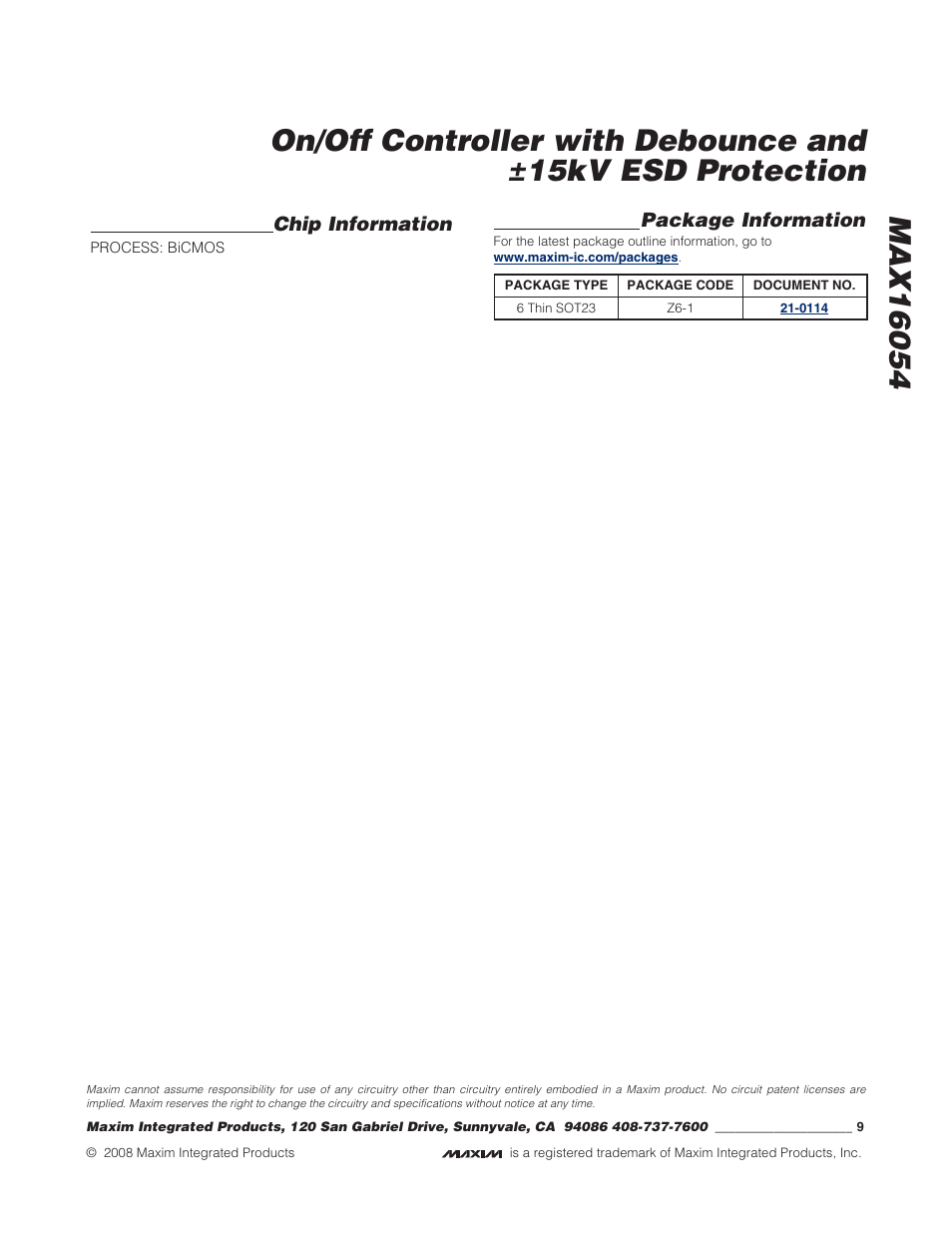 Rainbow Electronics MAX16054 User Manual | Page 9 / 9