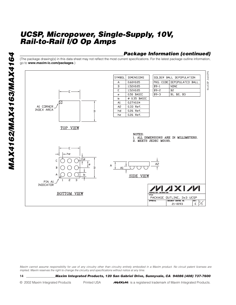 Rainbow Electronics MAX4163 User Manual | Page 14 / 14