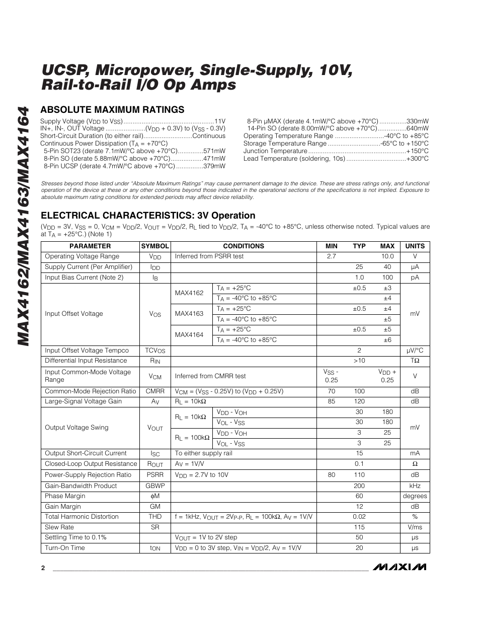 Rainbow Electronics MAX4163 User Manual | Page 2 / 14