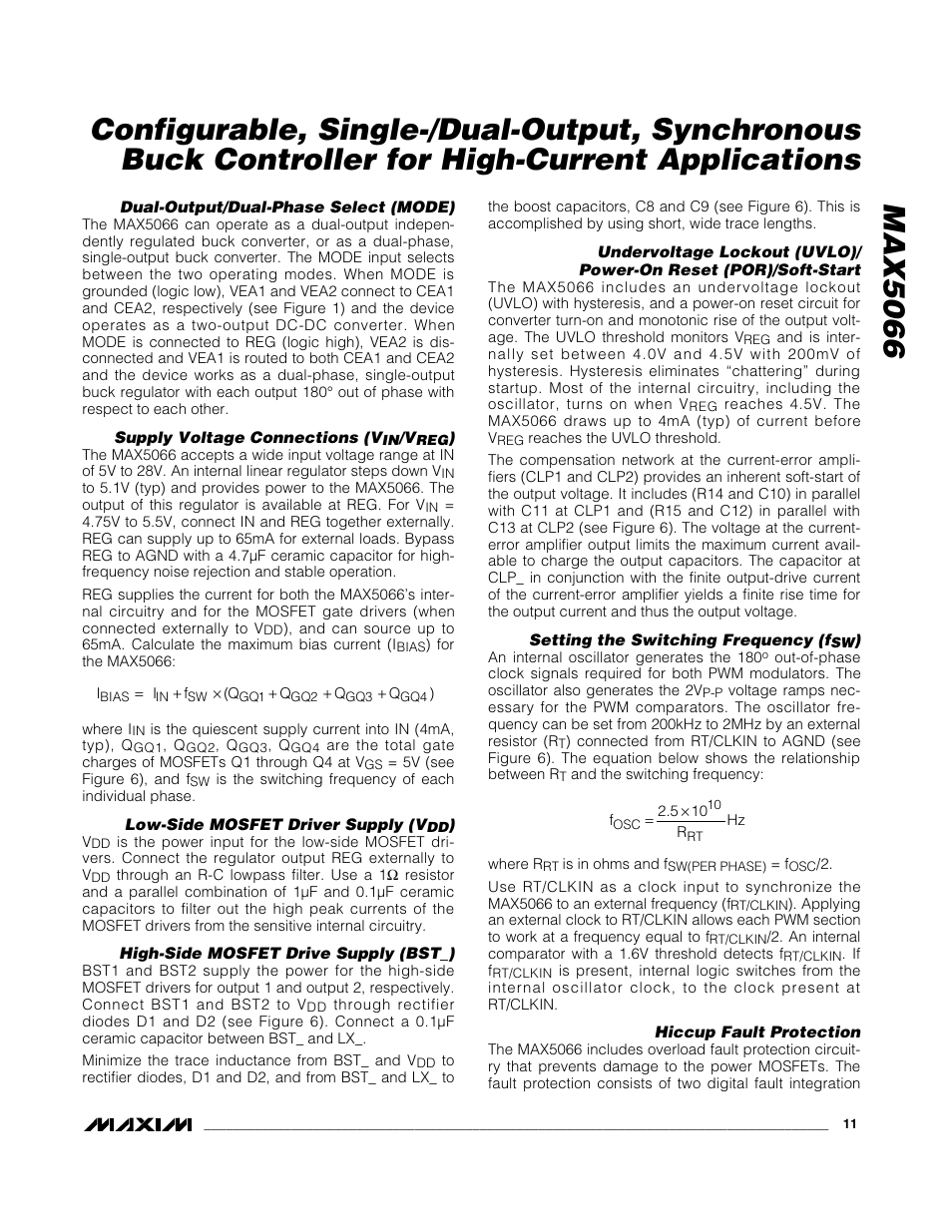 Rainbow Electronics MAX5066 User Manual | Page 11 / 22