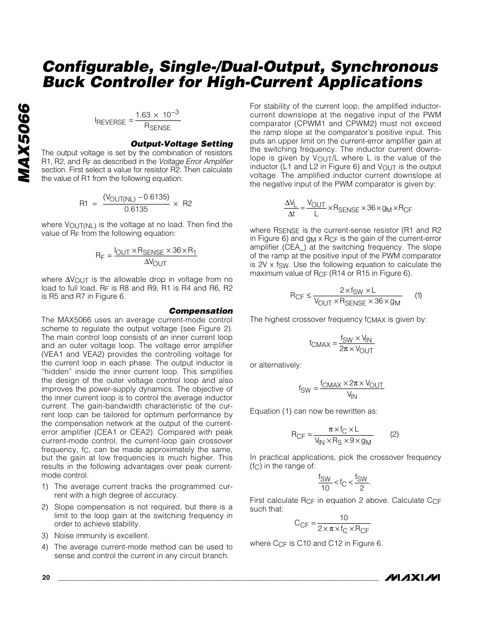 Rainbow Electronics MAX5066 User Manual | Page 20 / 22