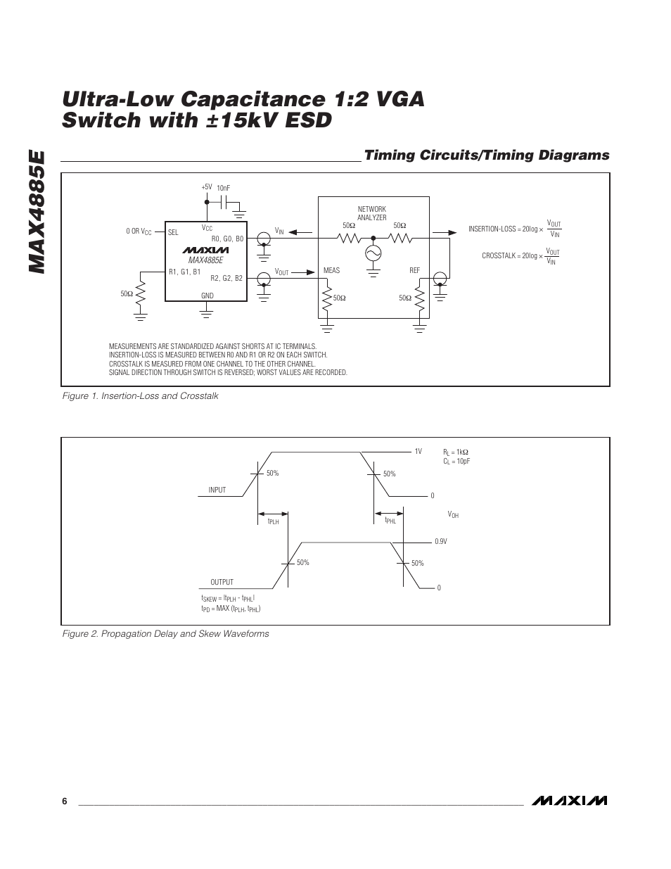 Timing circuits/timing diagrams | Rainbow Electronics MAX4885E User Manual | Page 6 / 10