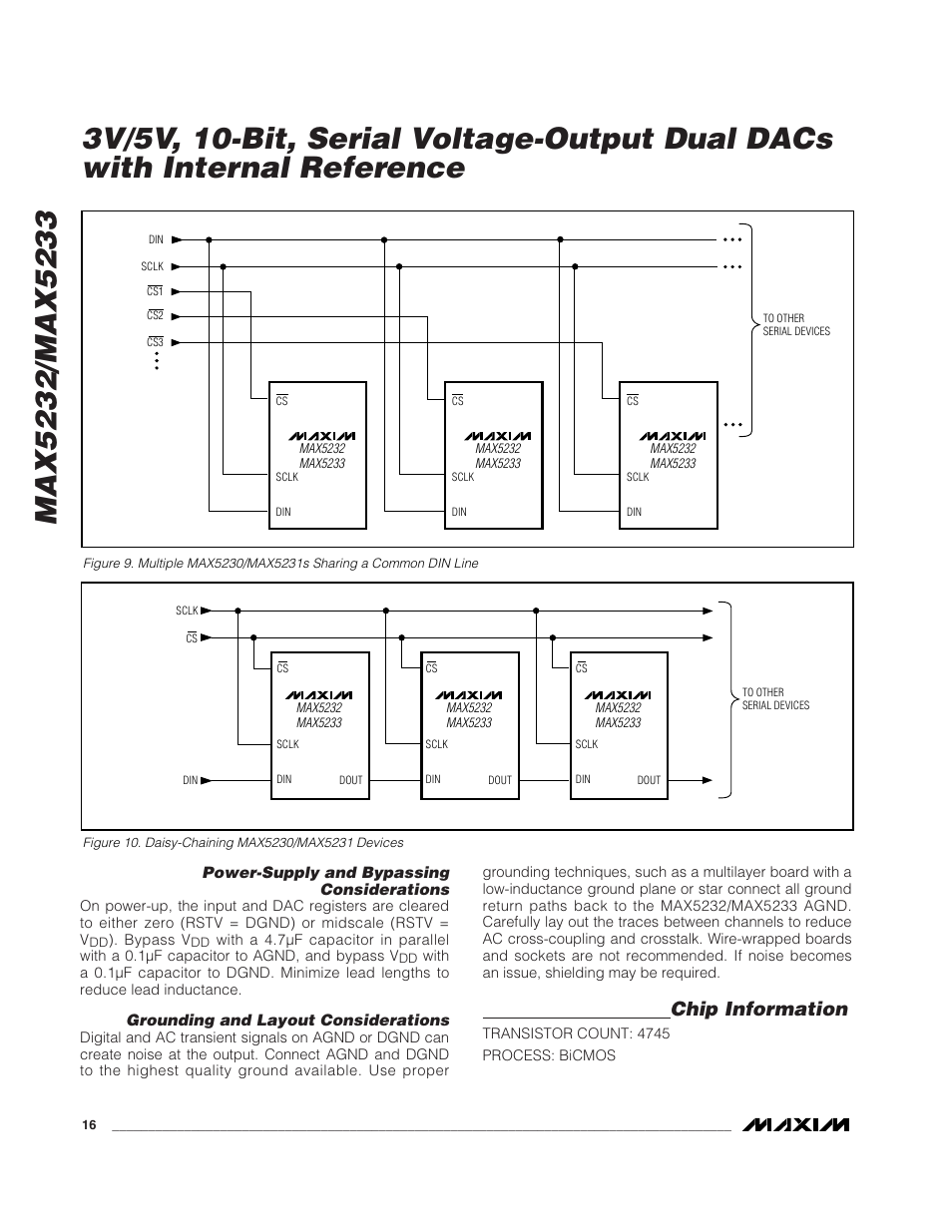 Chip information | Rainbow Electronics MAX5233 User Manual | Page 16 / 18