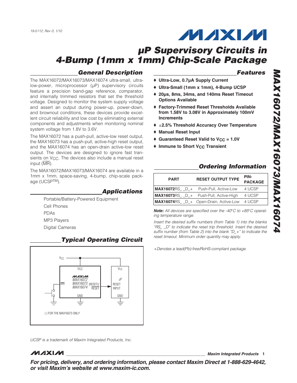 Rainbow Electronics MAX16074 User Manual | 8 pages