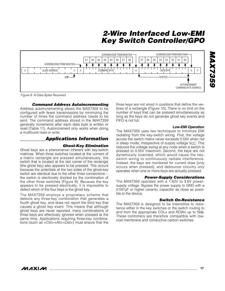 Max7359, Applications information | Rainbow Electronics MAX7359 User Manual | Page 17 / 22