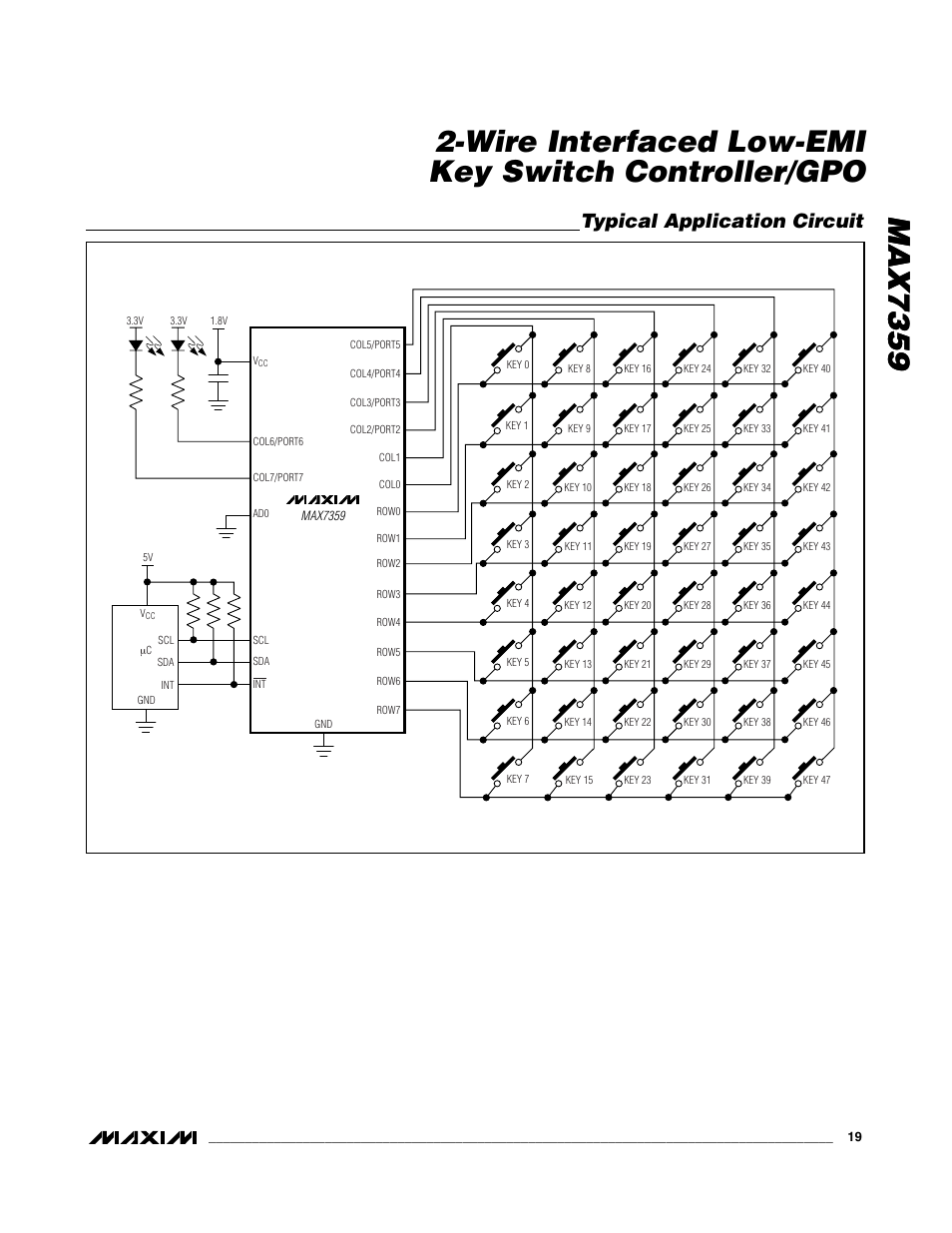 Max7359, Typical application circuit | Rainbow Electronics MAX7359 User Manual | Page 19 / 22