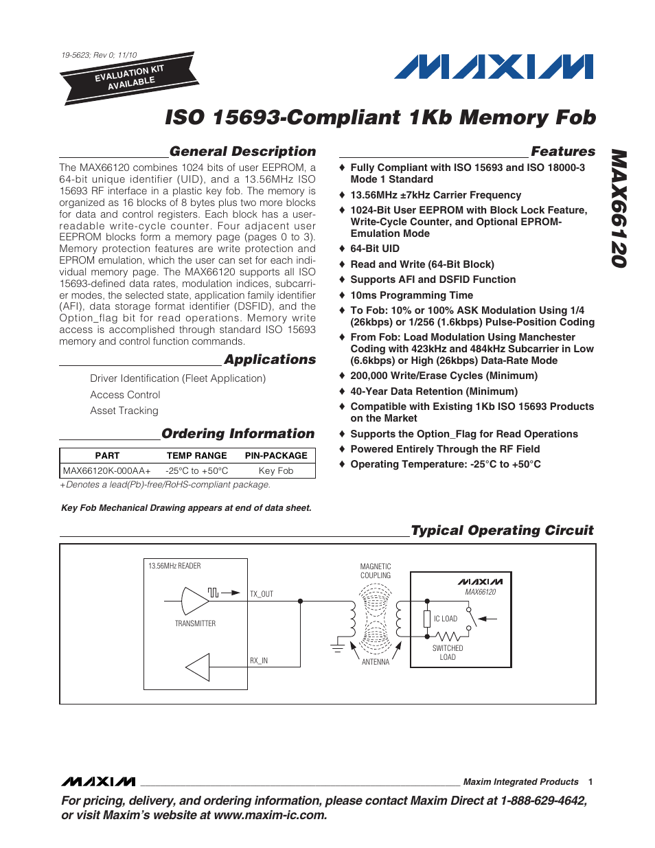 Rainbow Electronics MAX66120 User Manual | 24 pages