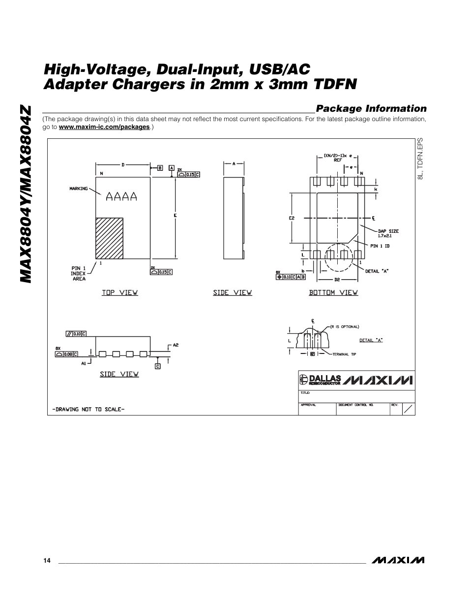 Package information | Rainbow Electronics MAX8804Z User Manual | Page 14 / 15