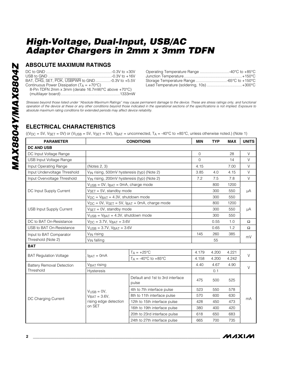 Rainbow Electronics MAX8804Z User Manual | Page 2 / 15