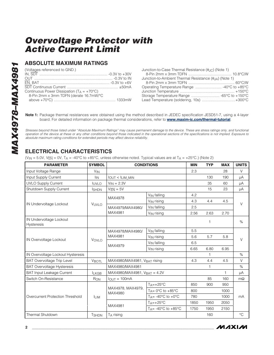 Rainbow Electronics MAX4981 User Manual | Page 2 / 10