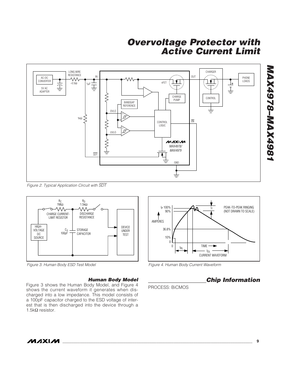 Chip information, Human body model | Rainbow Electronics MAX4981 User Manual | Page 9 / 10