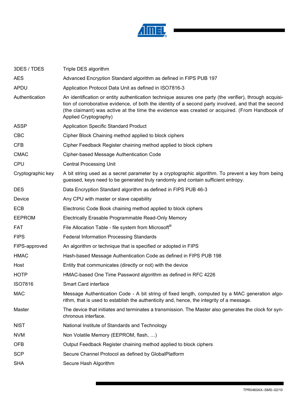 Definitions and abbreviations, Atvaultic200 | Rainbow Electronics ATVaultIC200 User Manual | Page 20 / 26