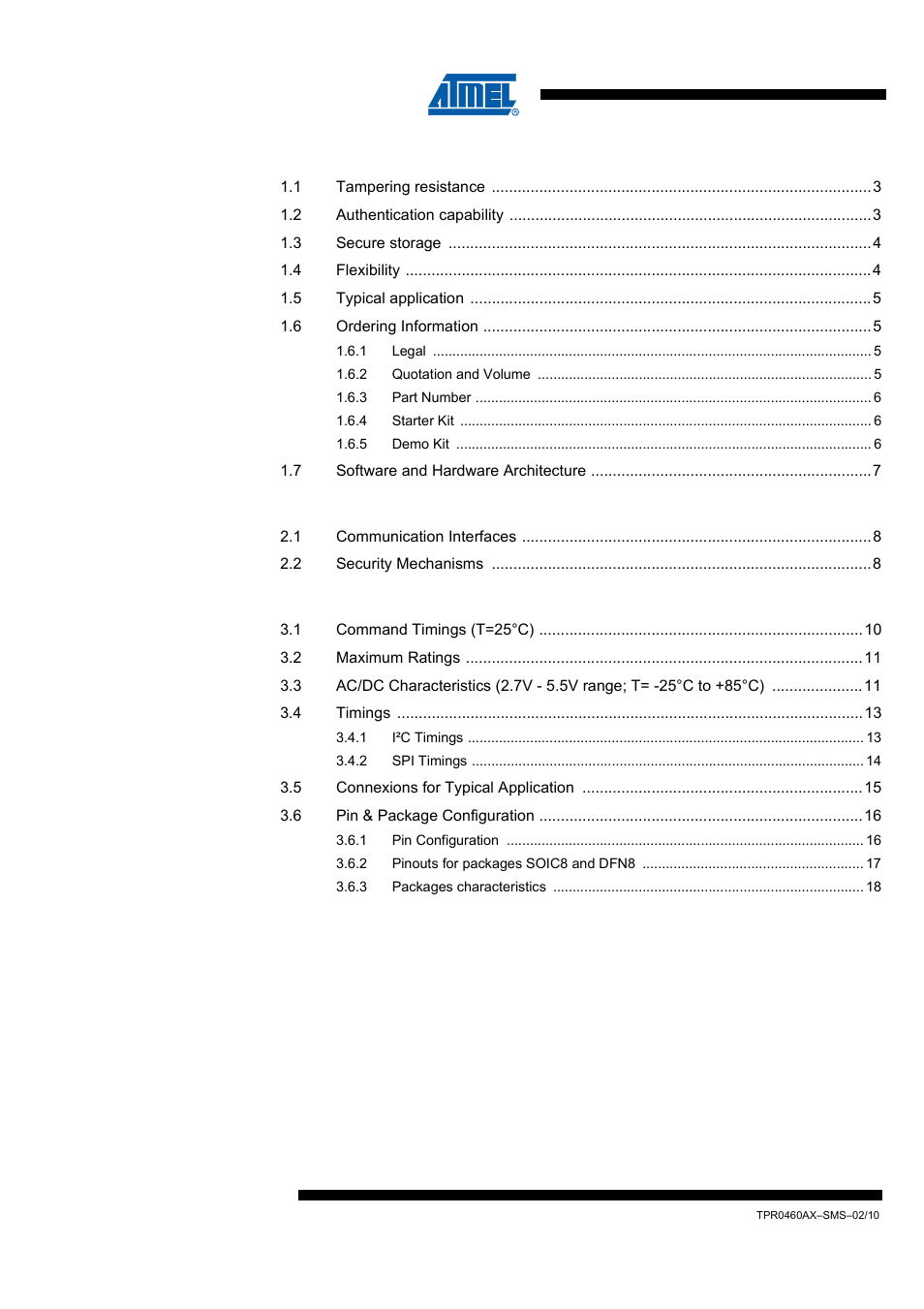 Atvaultic200, 1overview, 2detailed features | 3product characteristics | Rainbow Electronics ATVaultIC200 User Manual | Page 24 / 26