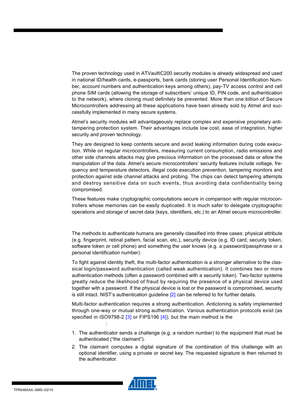Overview, 1 tampering resistance, 2 authentication capability | Atvaultic200 | Rainbow Electronics ATVaultIC200 User Manual | Page 3 / 26