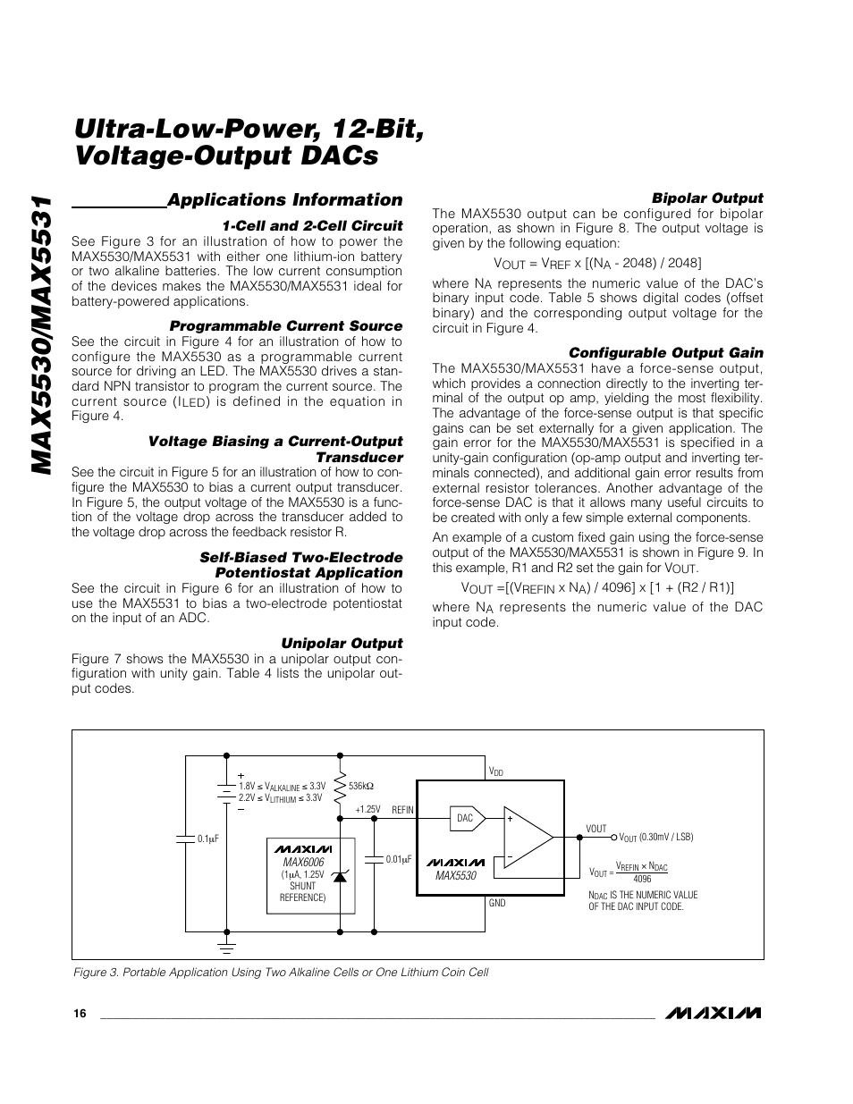 Applications information | Rainbow Electronics MAX5531 User Manual | Page 16 / 19