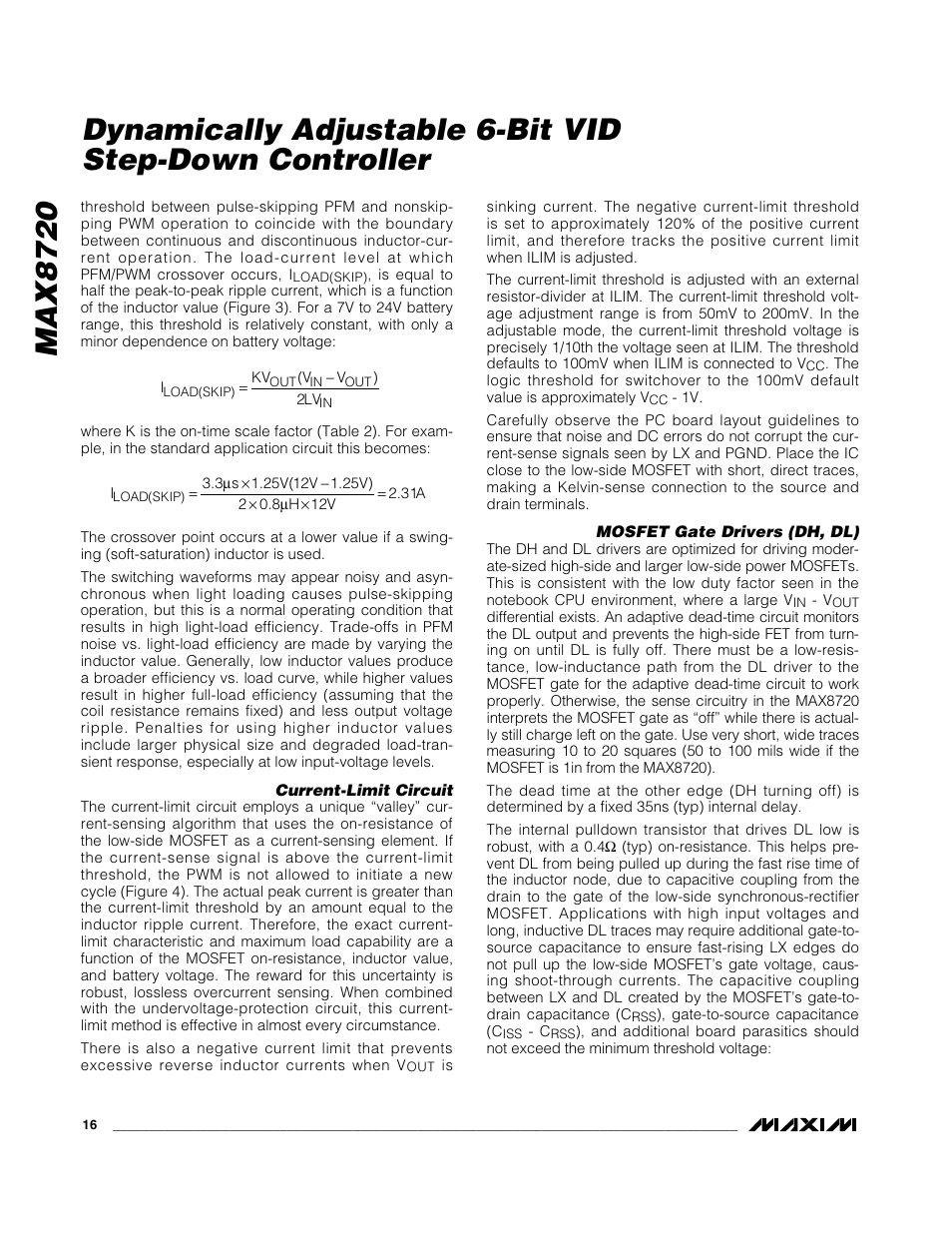 Max8720 | Rainbow Electronics MAX8720 User Manual | Page 16 / 31