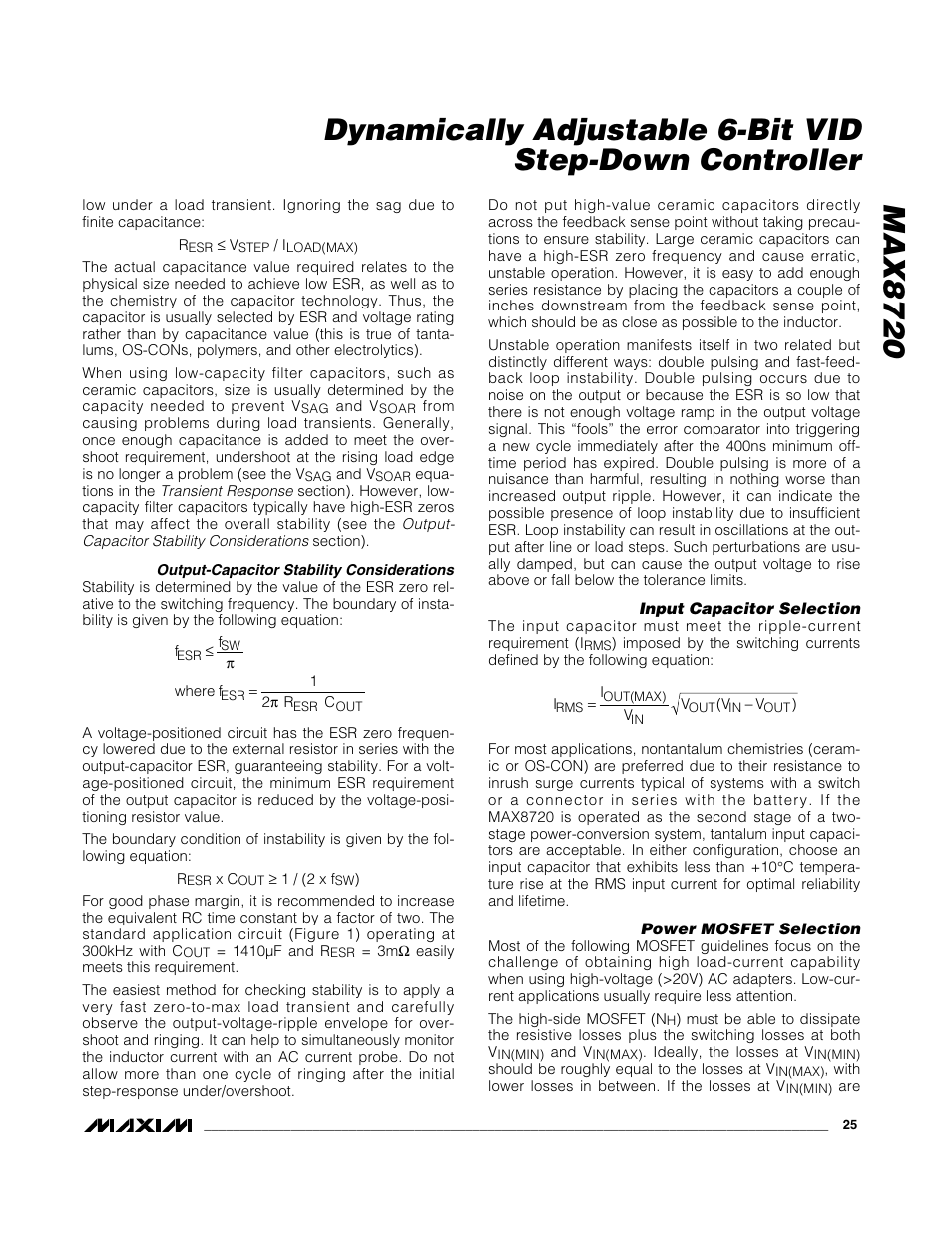 Rainbow Electronics MAX8720 User Manual | Page 25 / 31