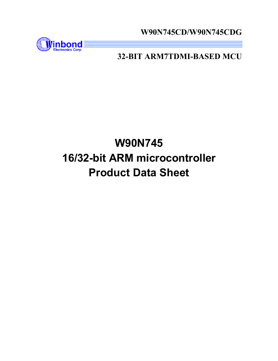 Rainbow Electronics W90N745CDG User Manual | 420 pages