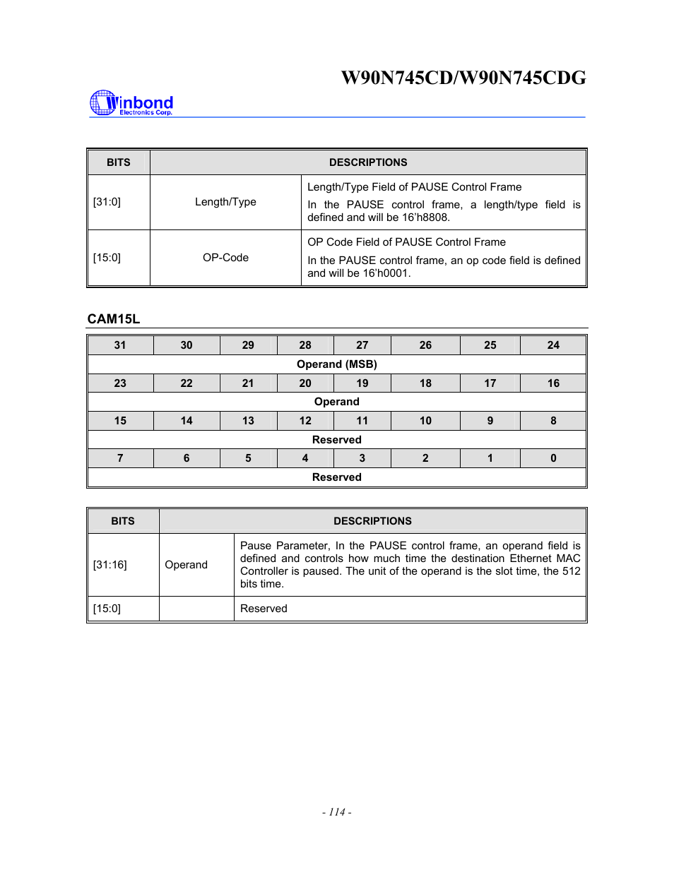 Rainbow Electronics W90N745CDG User Manual | Page 119 / 420