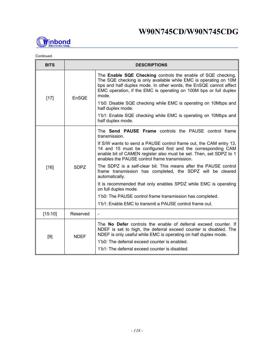 Rainbow Electronics W90N745CDG User Manual | Page 123 / 420