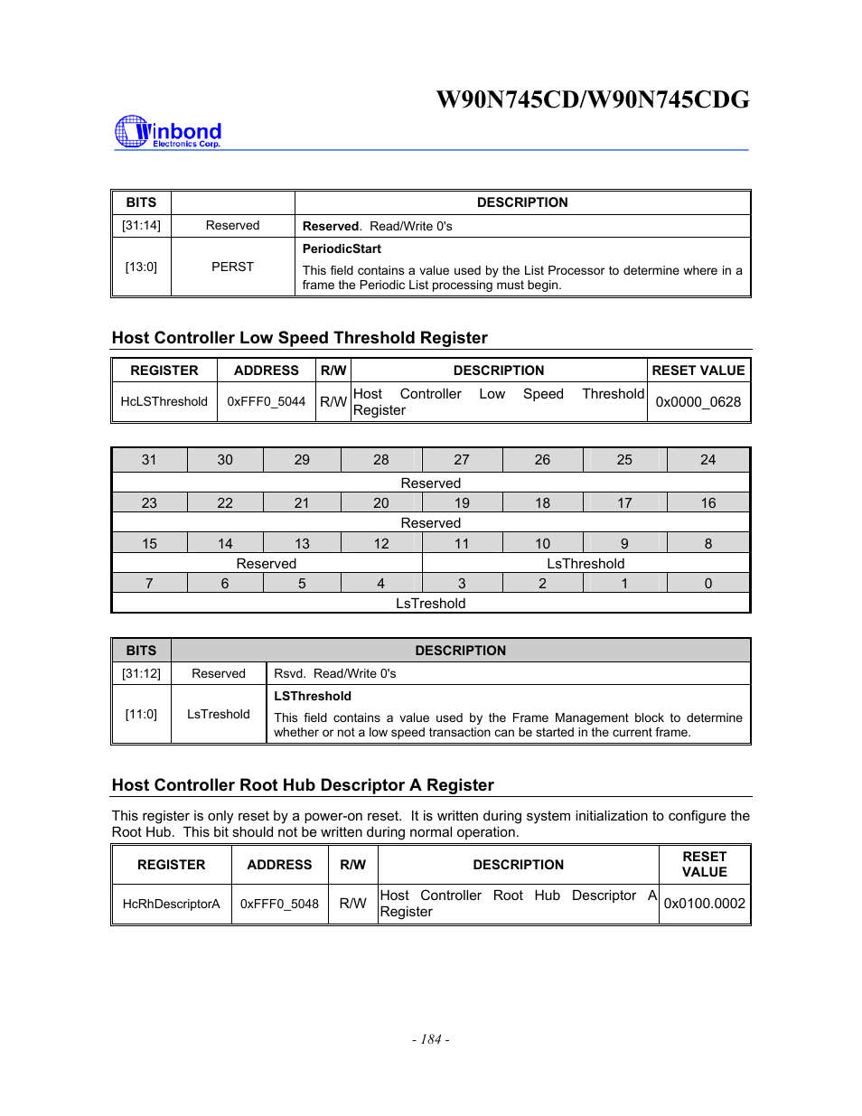 Rainbow Electronics W90N745CDG User Manual | Page 189 / 420