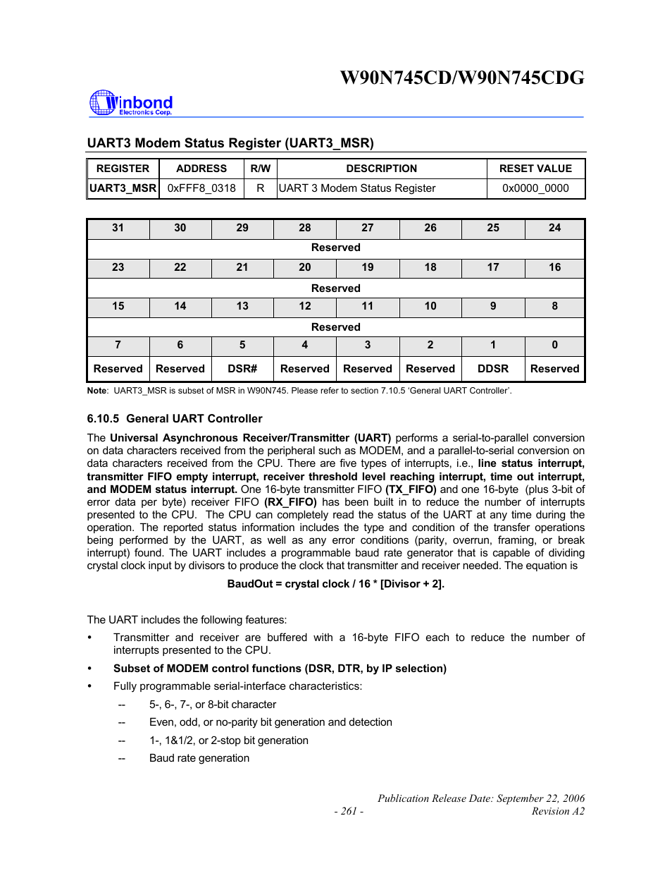 Rainbow Electronics W90N745CDG User Manual | Page 266 / 420