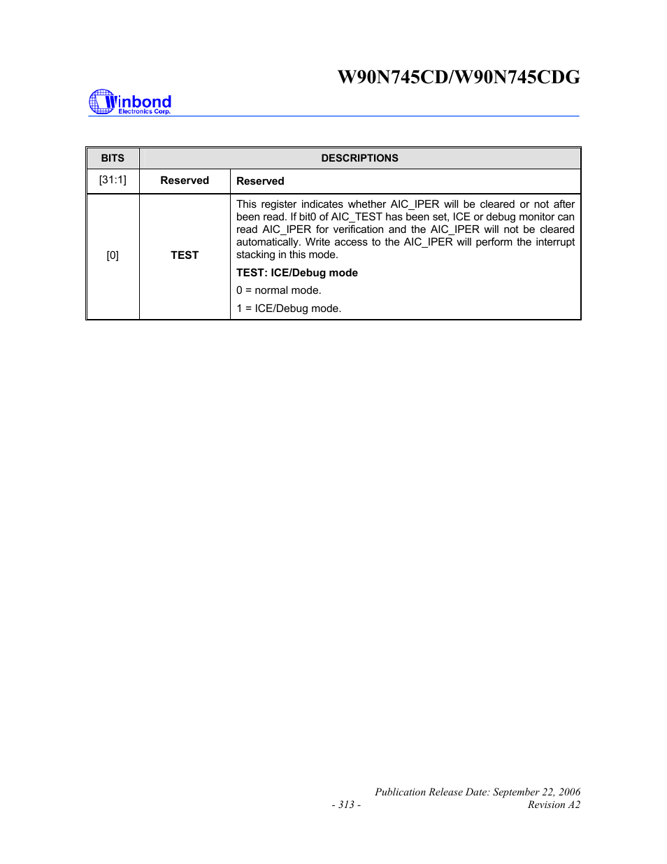 Rainbow Electronics W90N745CDG User Manual | Page 317 / 420