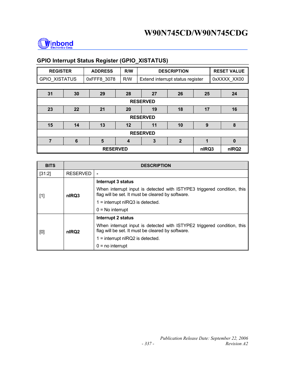 Rainbow Electronics W90N745CDG User Manual | Page 341 / 420