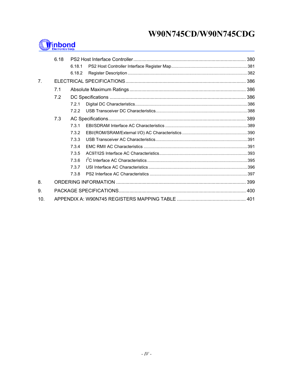 Rainbow Electronics W90N745CDG User Manual | Page 5 / 420