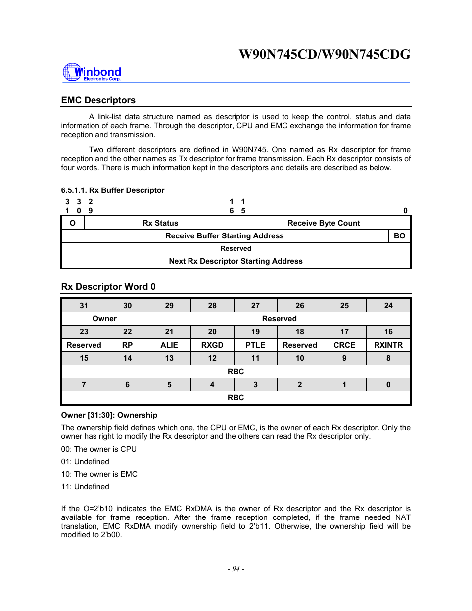 Rainbow Electronics W90N745CDG User Manual | Page 99 / 420