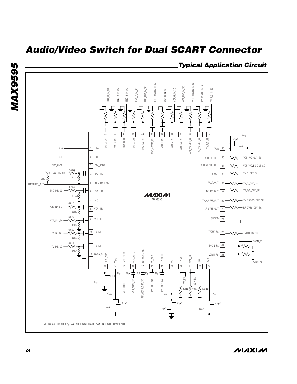 Typical application circuit | Rainbow Electronics MAX9595 User Manual | Page 24 / 28