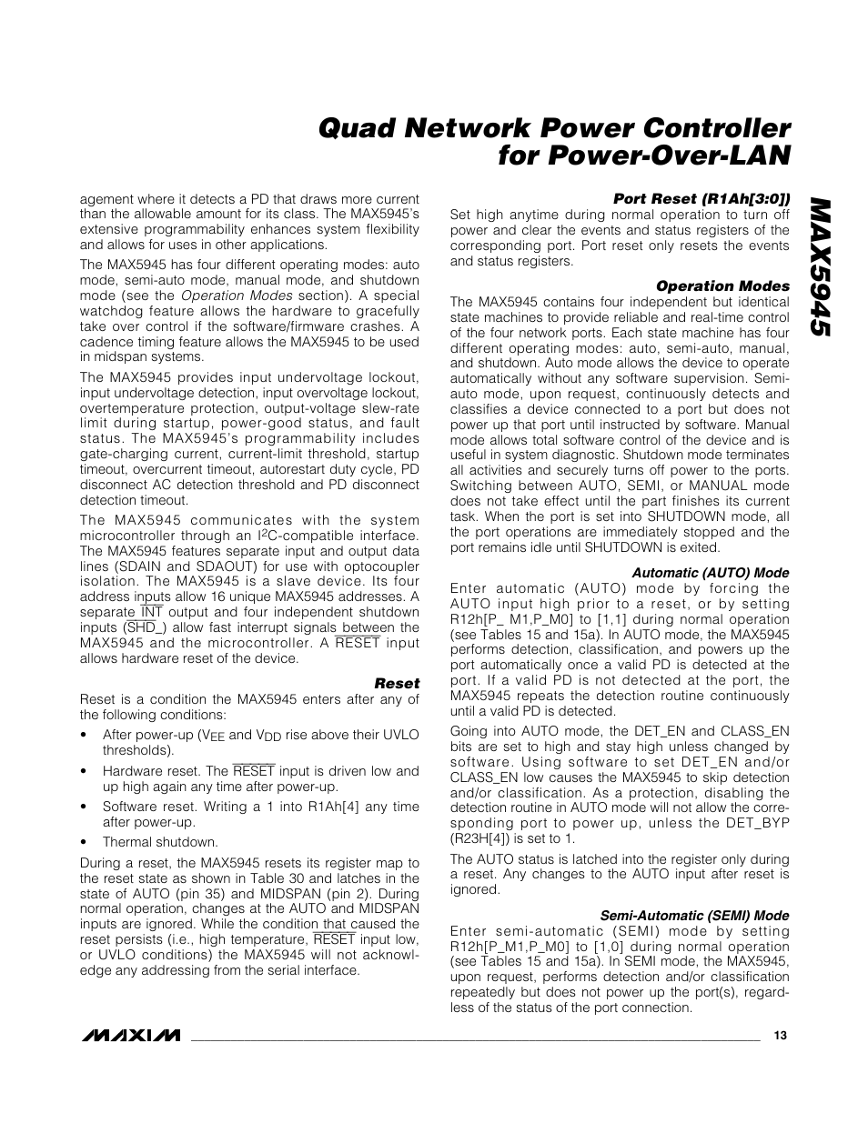 Rainbow Electronics MAX5945 User Manual | Page 13 / 44
