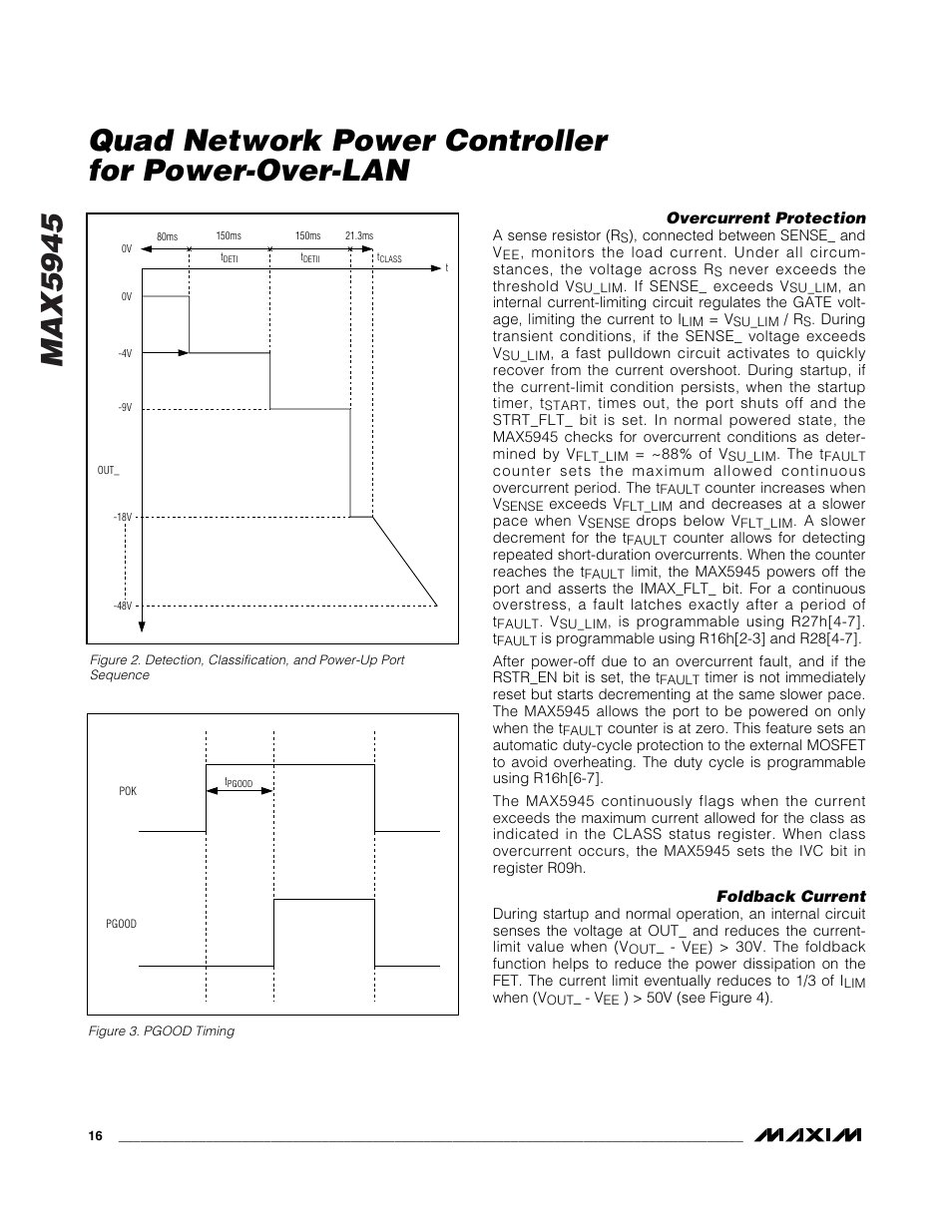 Max5945, Quad network power controller for power-over-lan | Rainbow Electronics MAX5945 User Manual | Page 16 / 44