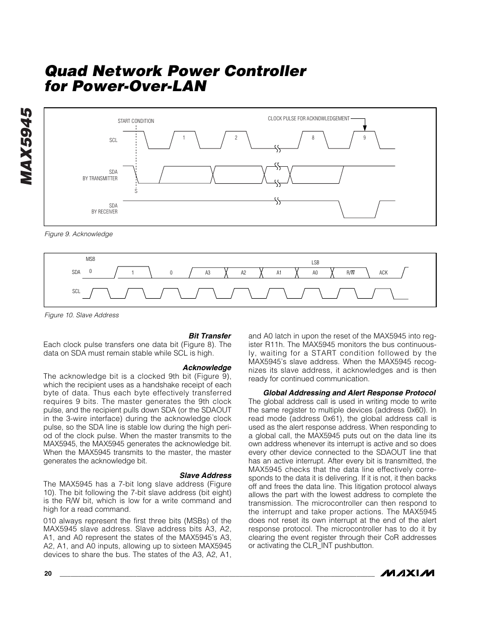 Max5945, Quad network power controller for power-over-lan | Rainbow Electronics MAX5945 User Manual | Page 20 / 44