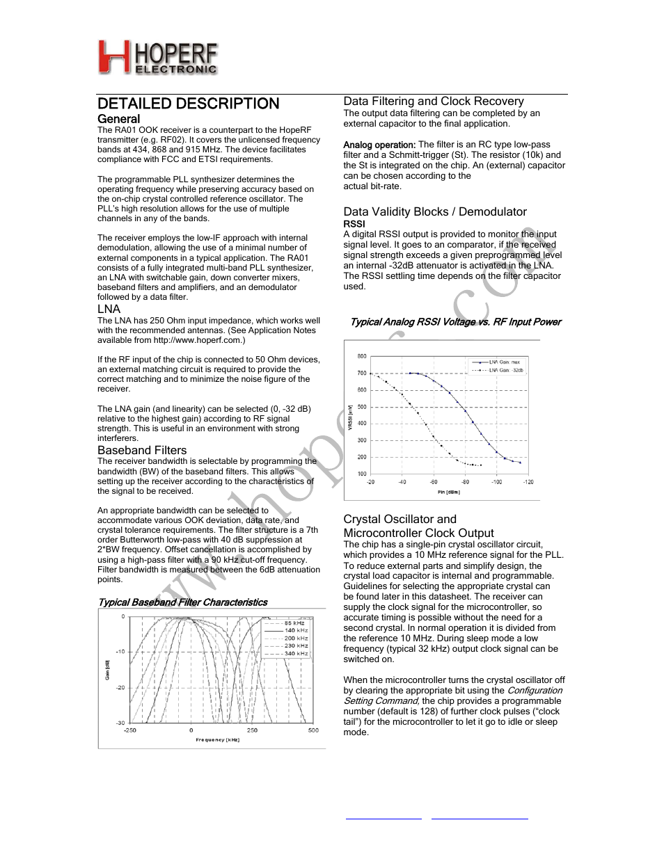 Ra01, Detailed description | Rainbow Electronics RA01 User Manual | Page 2 / 19