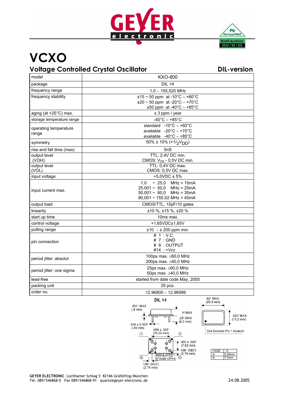 Rainbow Electronics KXО-800 User Manual | 1 page