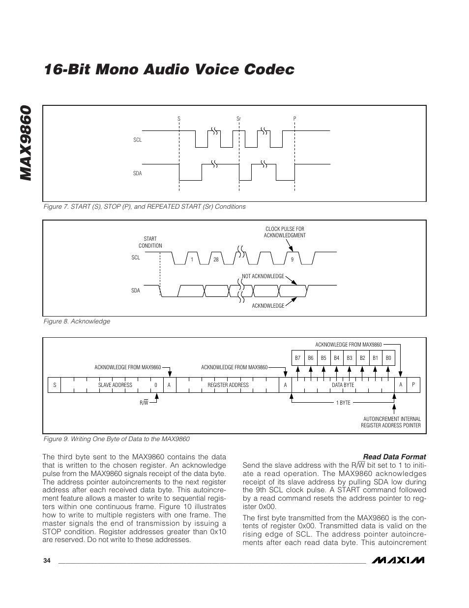 Max9860, Bit mono audio voice codec | Rainbow Electronics MAX9860 User Manual | Page 34 / 39