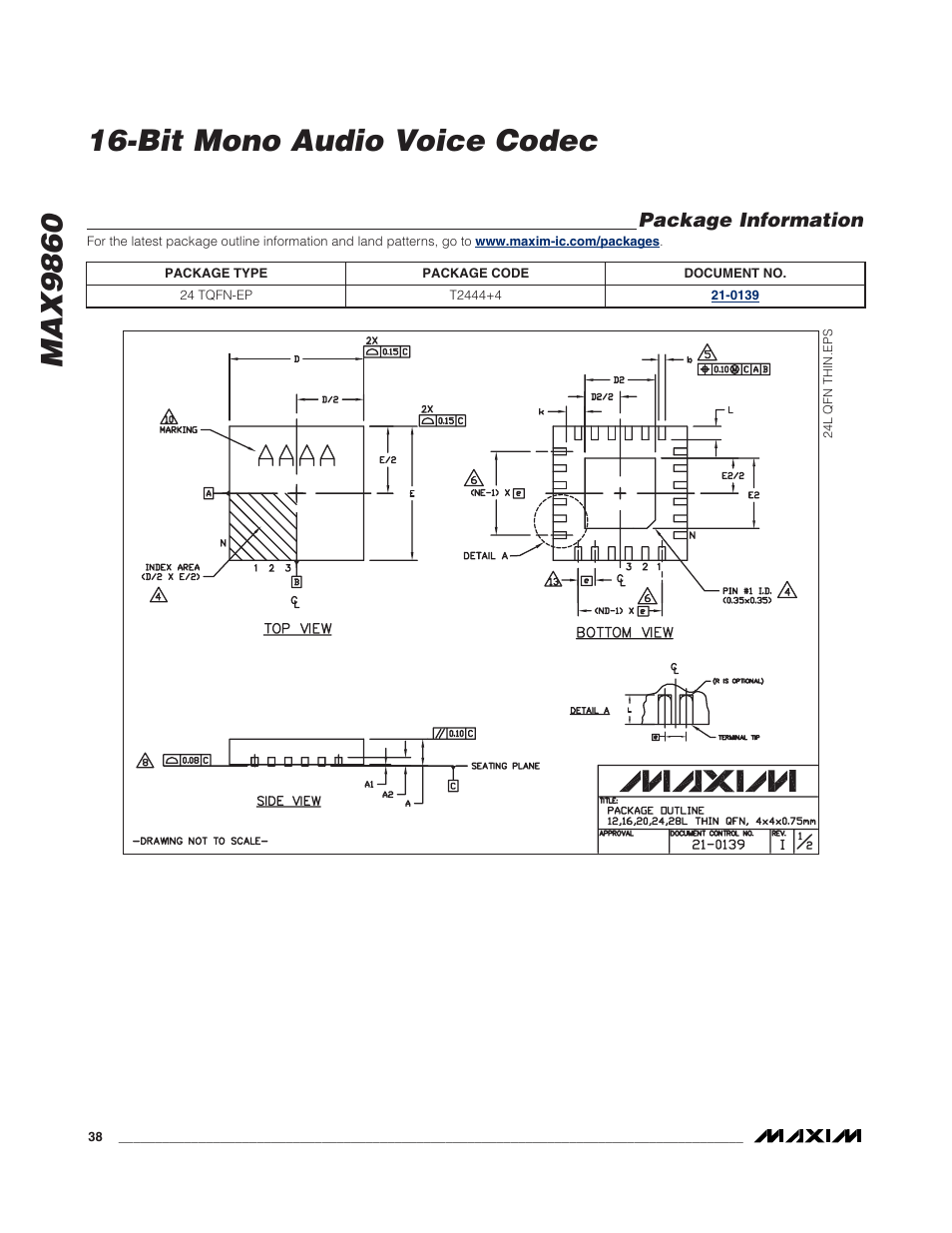 Rainbow Electronics MAX9860 User Manual | Page 38 / 39