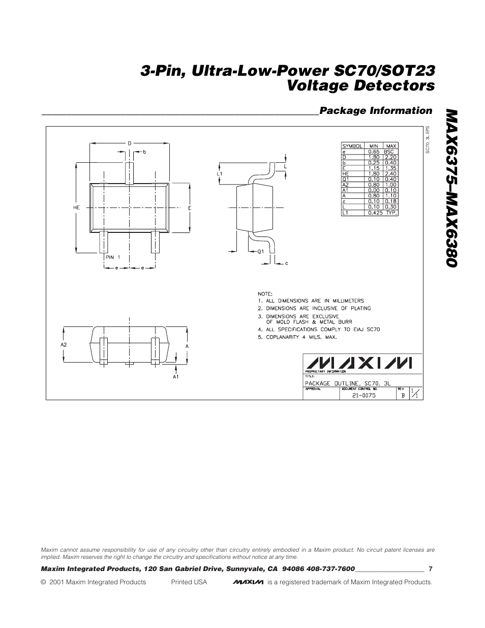 Rainbow Electronics MAX6380 User Manual | Page 7 / 7