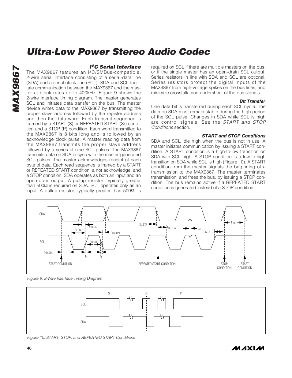 Max9867 ultra-low power stereo audio codec, C serial interface | Rainbow Electronics MAX9867 User Manual | Page 46 / 54
