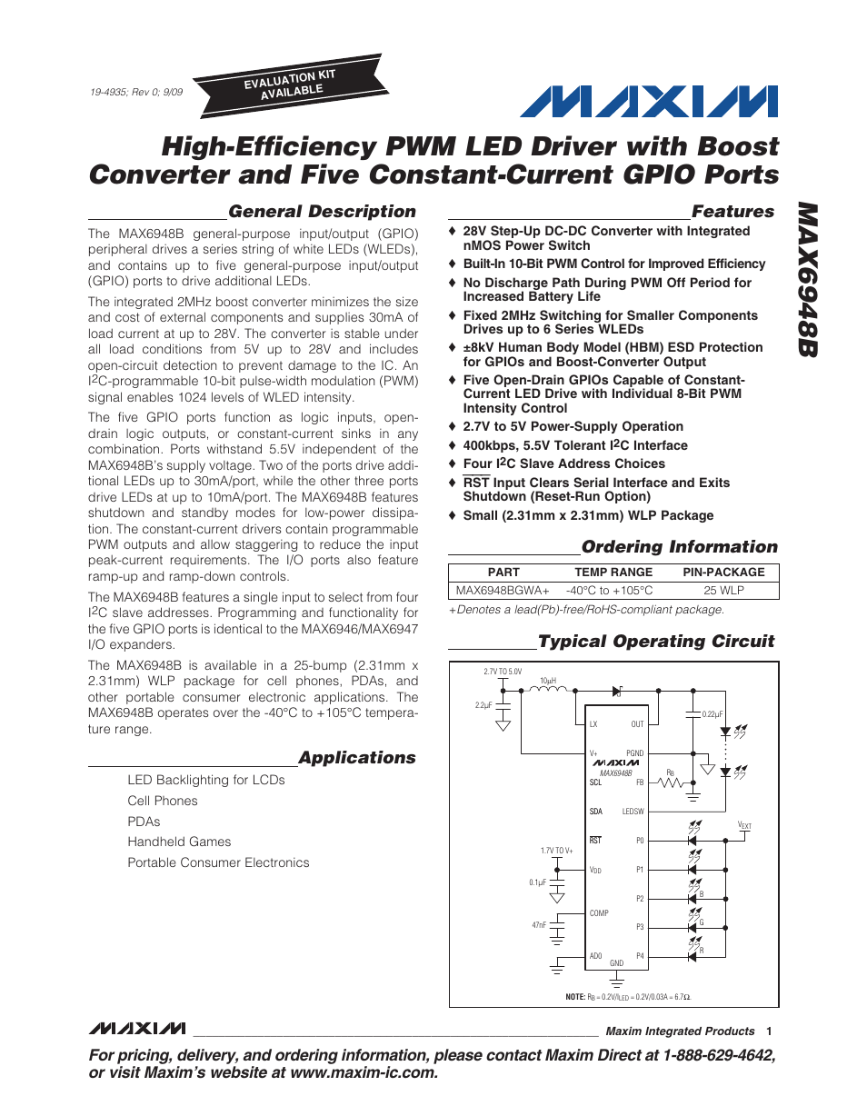 Rainbow Electronics MAX6948B User Manual | 28 pages