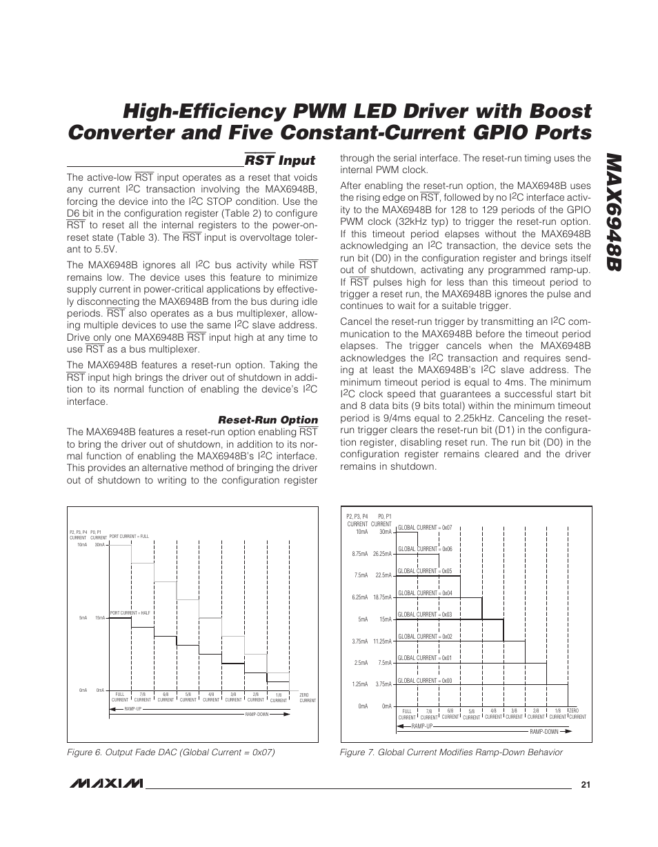 Max6948b, Rst input, Reset-run option | Cinterface | Rainbow Electronics MAX6948B User Manual | Page 21 / 28