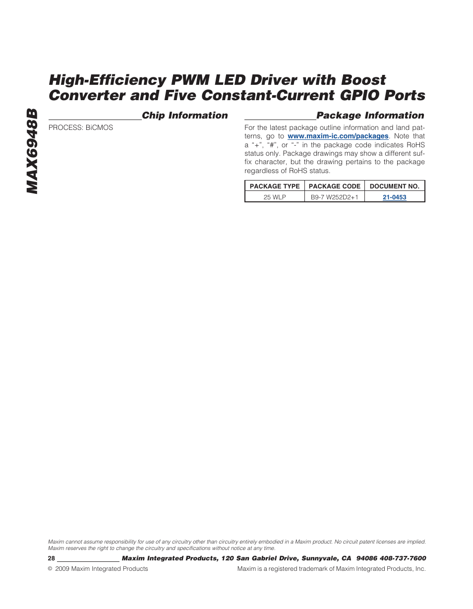 Max6948b | Rainbow Electronics MAX6948B User Manual | Page 28 / 28