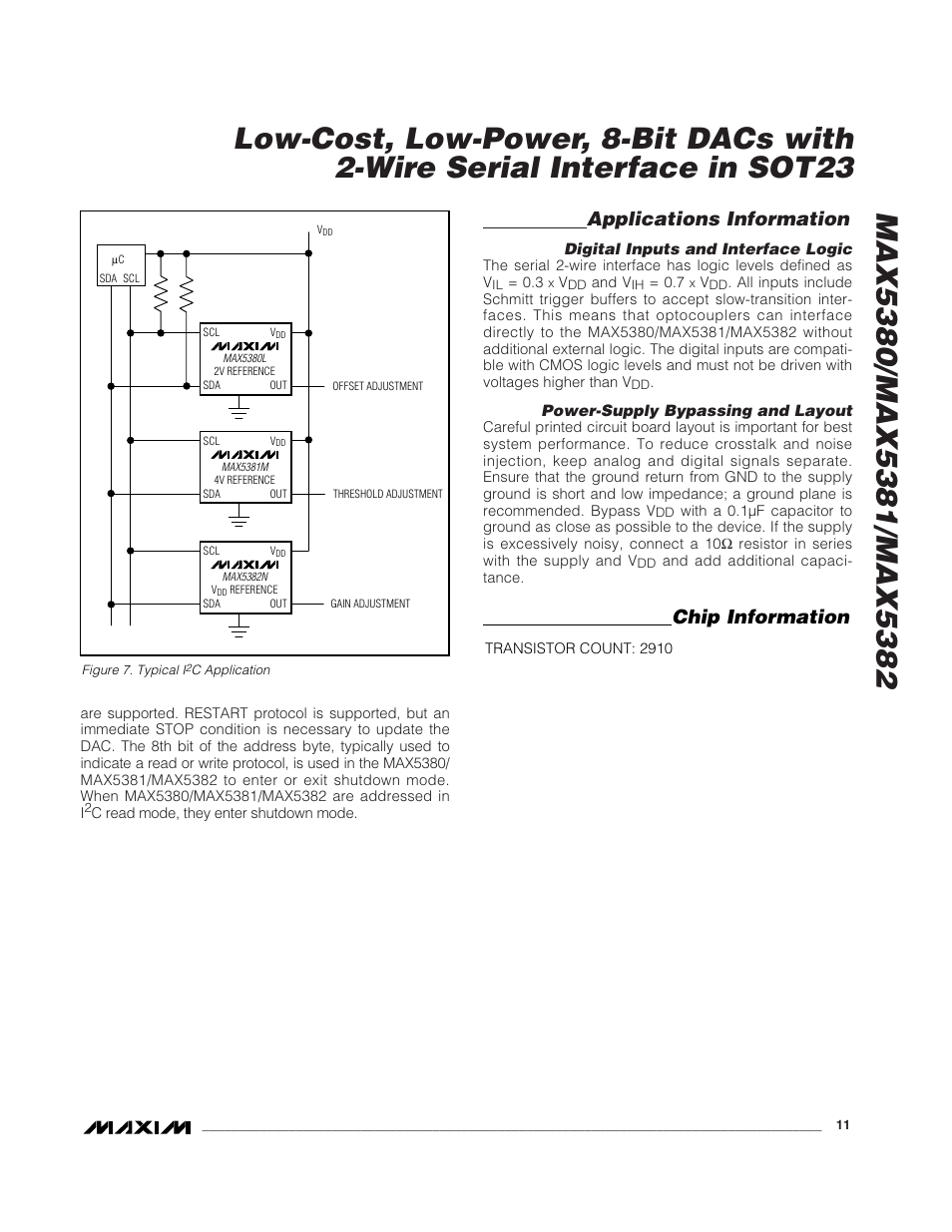 Applications information, Chip information | Rainbow Electronics MAX5382 User Manual | Page 11 / 12