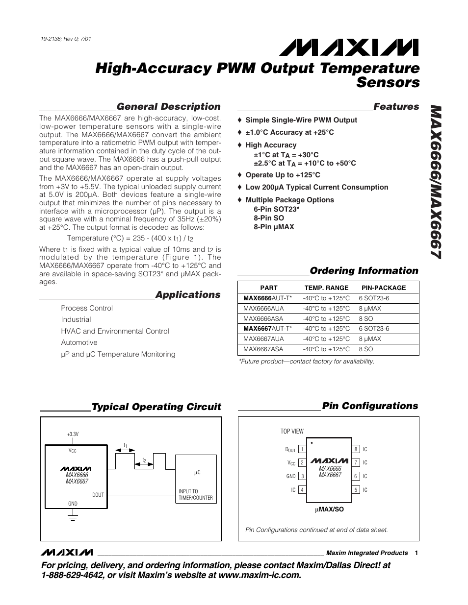 Rainbow Electronics MAX6667 User Manual | 8 pages