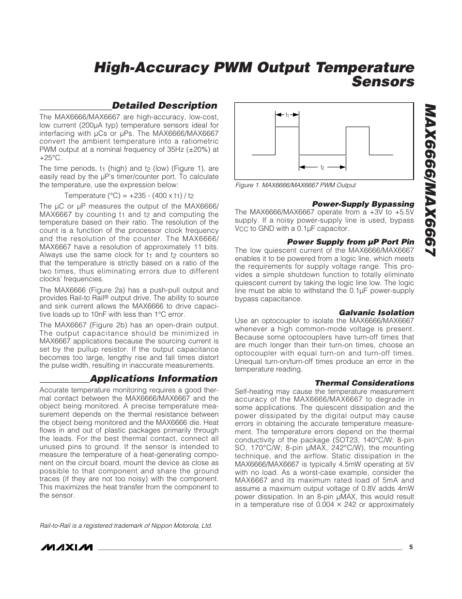 Detailed description, Applications information | Rainbow Electronics MAX6667 User Manual | Page 5 / 8